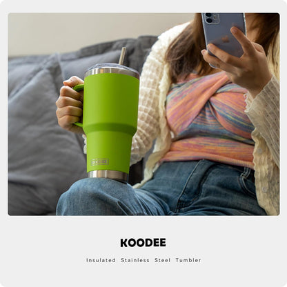 20 oz Skinny Tumbler - Stainless Steel Double Wall Insulated Slim Water Cup With Straw and Lids (Yellow)