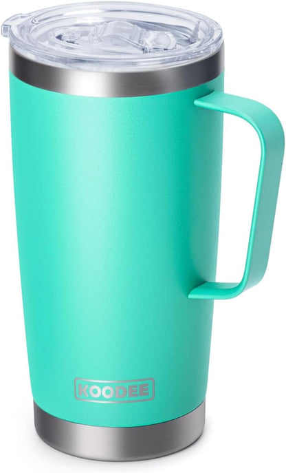 20 oz Skinny Tumbler - Stainless Steel Double Wall Insulated Slim Water Cup With Straw and Lids (Yellow)