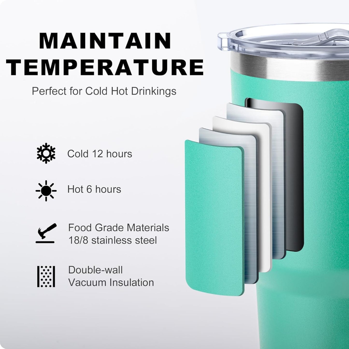 20 oz Skinny Tumbler - Stainless Steel Double Wall Insulated Slim Water Cup With Straw and Lids (Yellow)