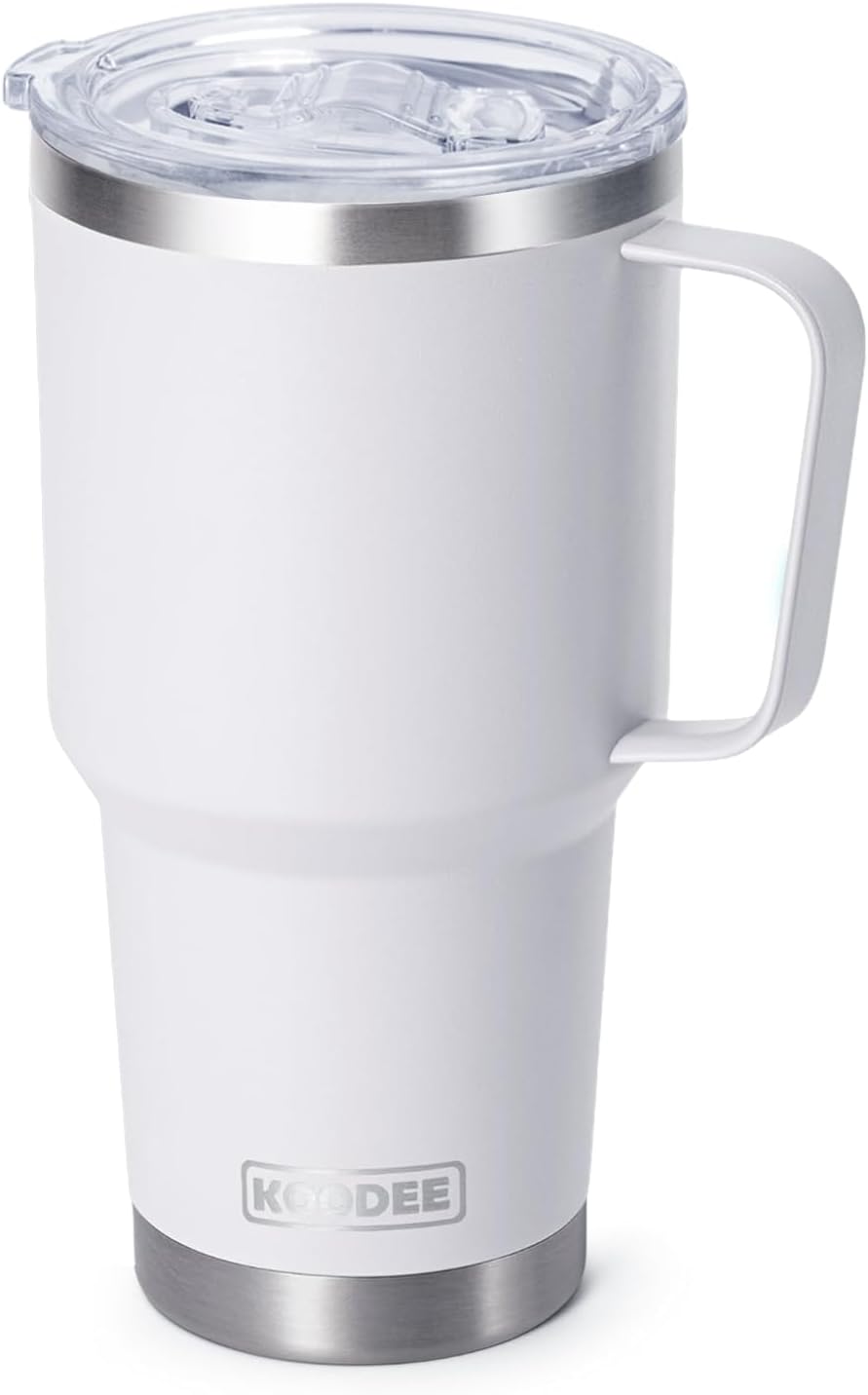 20 oz Skinny Tumbler - Stainless Steel Double Wall Insulated Slim Water Cup With Straw and Lids (Yellow)