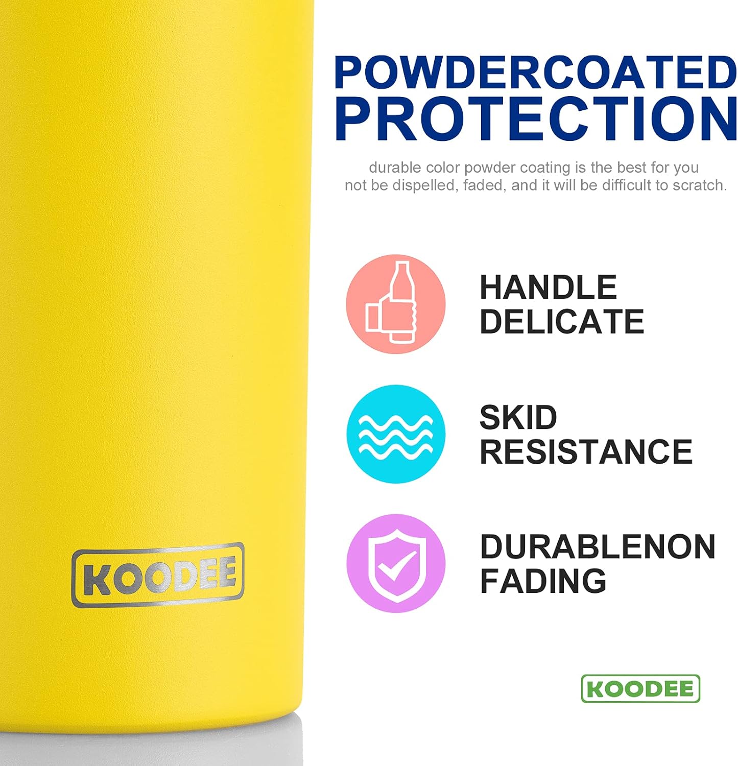 20 oz Skinny Tumbler - Stainless Steel Double Wall Insulated Slim Water Cup With Straw and Lids (Yellow)