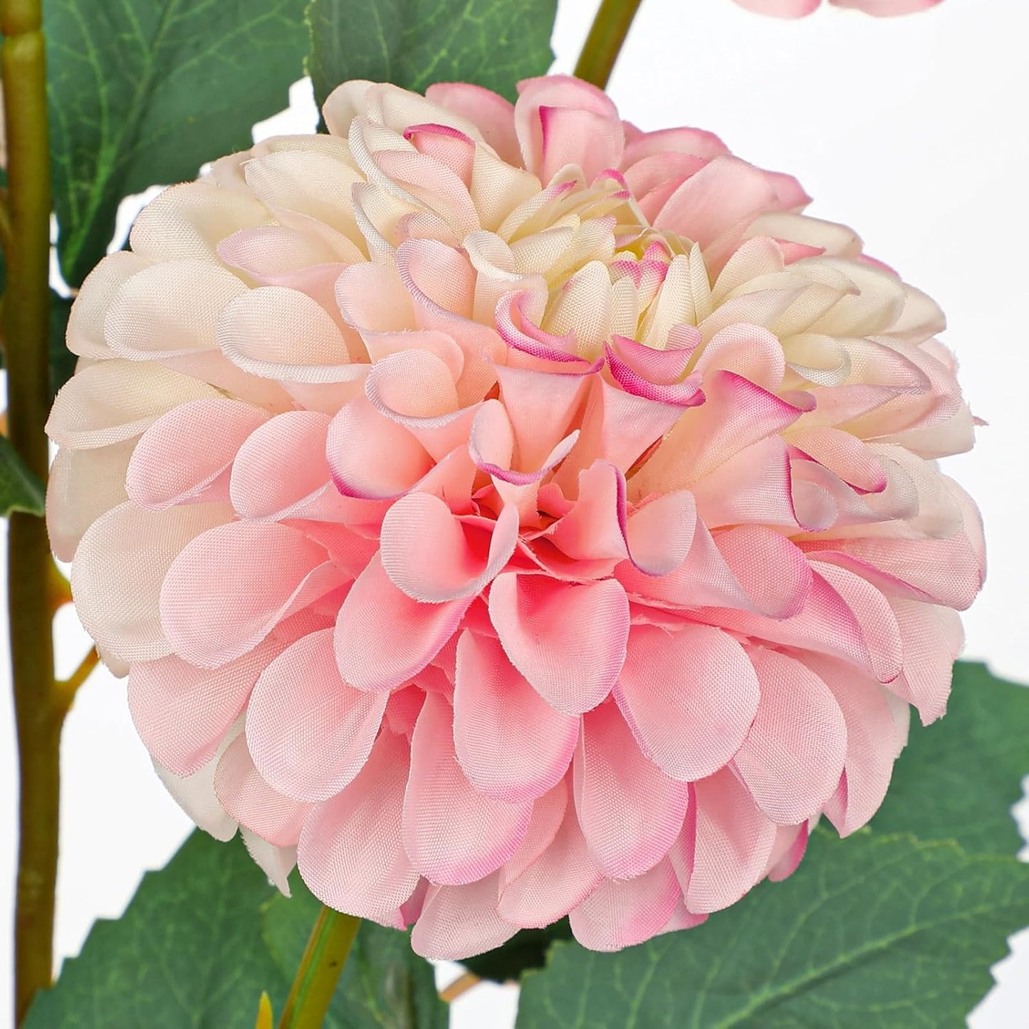 5PCS Artificial Dahlia Flowers Large 21.2" Fake Silk Flowers Pink Real Looking Dahlia with Long Stems for DIY Wedding Bouquets Centerpieces Arrangements Bridal Shower Party Home Decorations