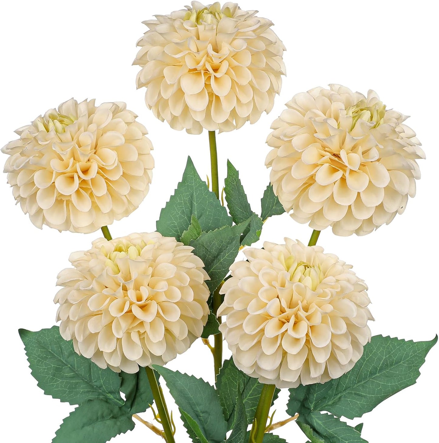 5PCS Artificial Dahlia Flowers Large 21.2" Fake Silk Flowers Pink Real Looking Dahlia with Long Stems for DIY Wedding Bouquets Centerpieces Arrangements Bridal Shower Party Home Decorations