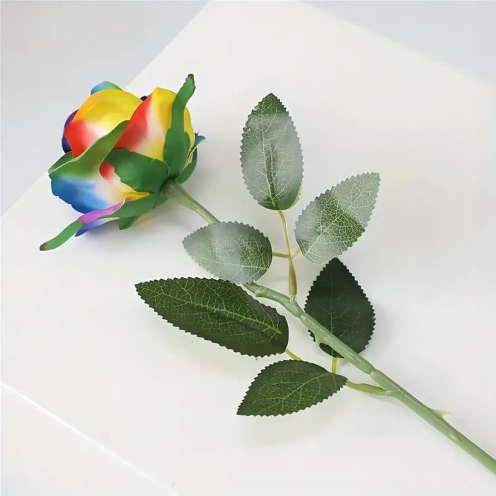 12 pcs Artificial Red Roses Flowers Long Stem Fake Silk Rose for Home Wendding Decorations(Red)