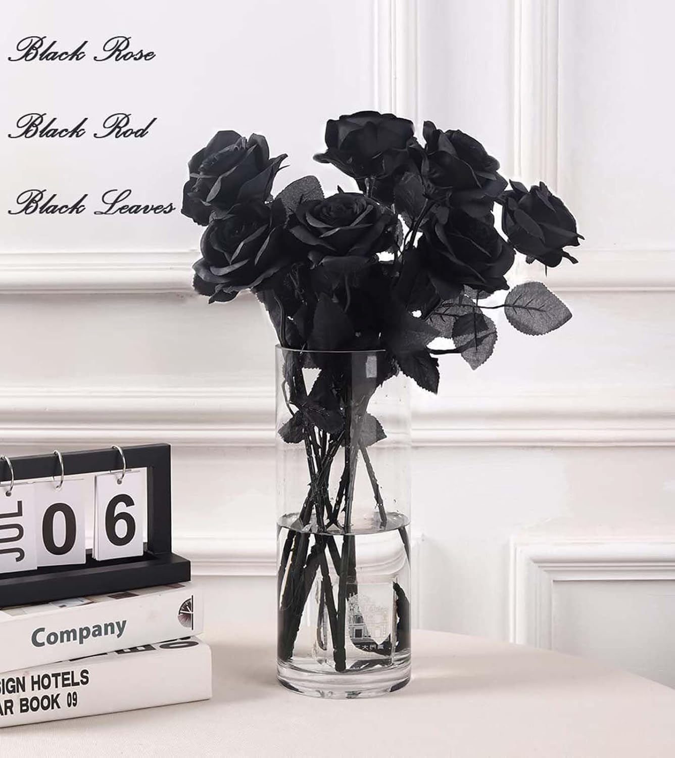 12 pcs Artificial Red Roses Flowers Long Stem Fake Silk Rose for Home Wendding Decorations(Red)