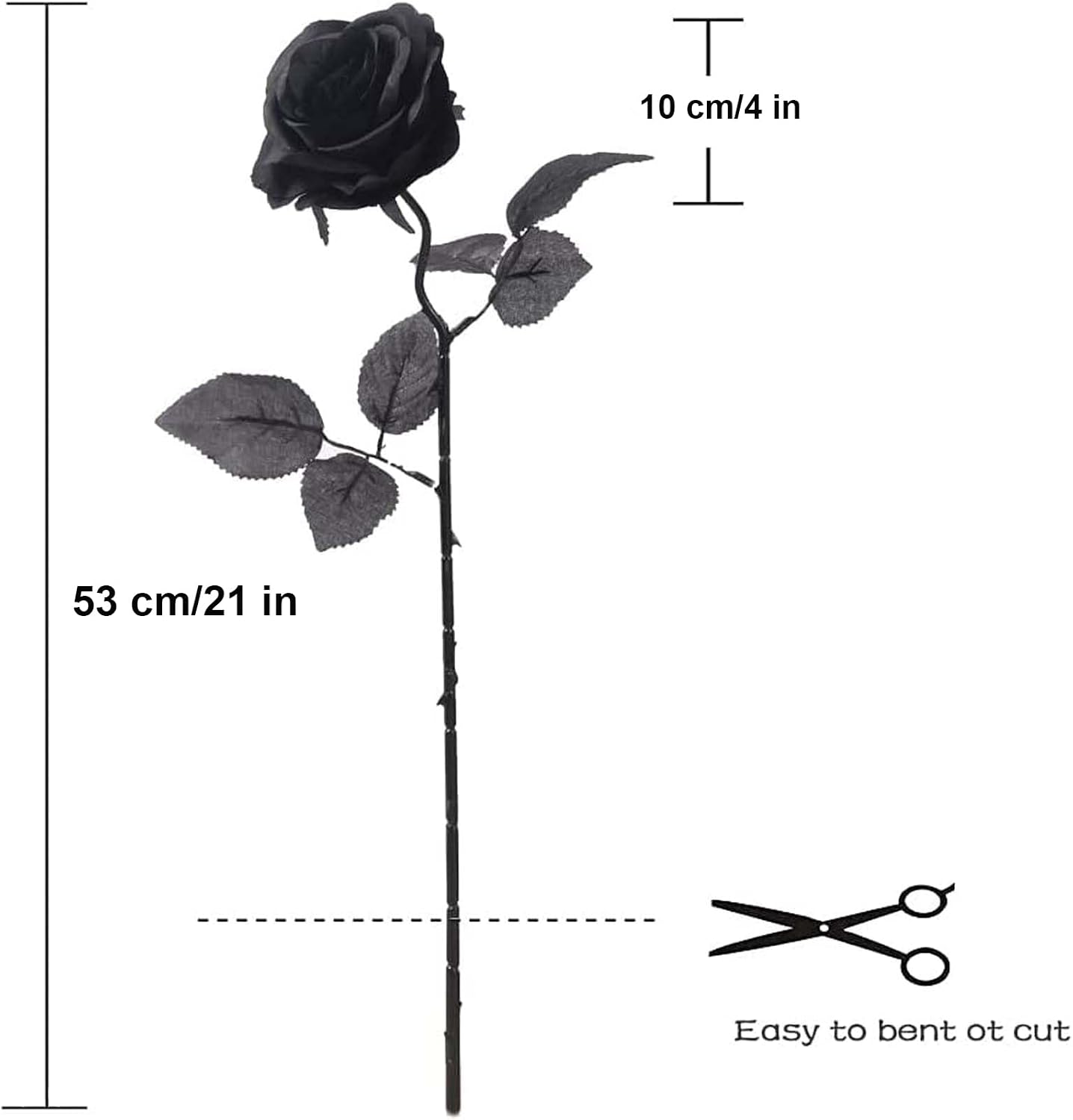 12 pcs Artificial Red Roses Flowers Long Stem Fake Silk Rose for Home Wendding Decorations(Red)