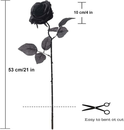 12 pcs Artificial Red Roses Flowers Long Stem Fake Silk Rose for Home Wendding Decorations(Red)