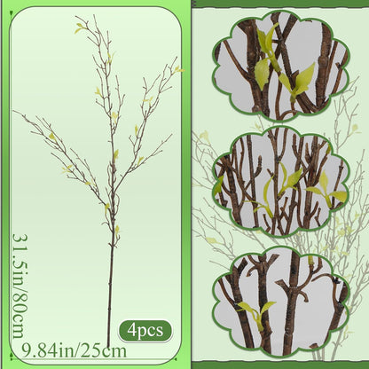 4 Pcs Faux Greenery Branches Fall Fake Twigs and Branches for Vases 31.5 Inch Brown Artificial Greenery Stems for Vase Filler Autumn Home Centerpiece Wedding Decor