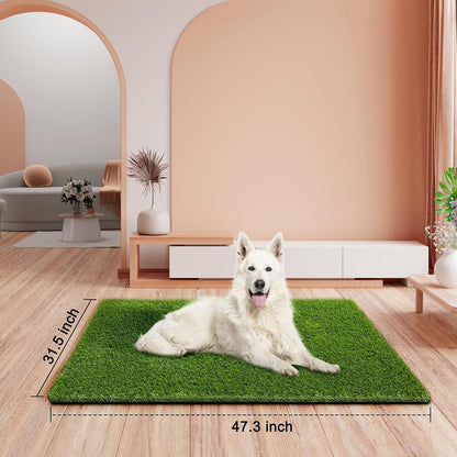 Artificial Grass, 47.3"x31.5" Professional Dog Grass Mat, Potty Training Rug and Replacement Turf Outdoor Rug Patio Lawn Decoration, Easy to Clean with Drainage Holes(47.3x31.5 inches)