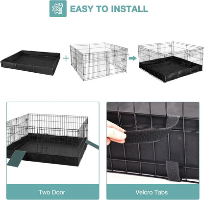 Rabbit Playpen，Small Animal Cage with Waterproof Mat, 48" L*48" W*24" H Metal Hedgehog with Door, C&C Cage for Guinea Pigs, Bunny, Hedgehogs, Chinchillas(Playpen Only)