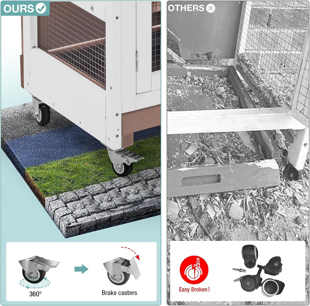 Rabbit Playpen，Small Animal Cage with Waterproof Mat, 48" L*48" W*24" H Metal Hedgehog with Door, C&C Cage for Guinea Pigs, Bunny, Hedgehogs, Chinchillas(Playpen Only)