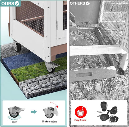 Rabbit Playpen，Small Animal Cage with Waterproof Mat, 48" L*48" W*24" H Metal Hedgehog with Door, C&C Cage for Guinea Pigs, Bunny, Hedgehogs, Chinchillas(Playpen Only)