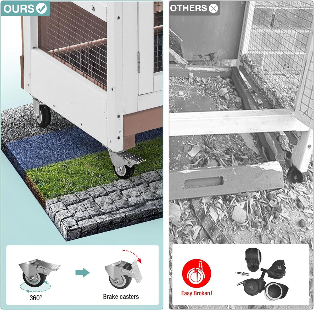 Rabbit Playpen，Small Animal Cage with Waterproof Mat, 48" L*48" W*24" H Metal Hedgehog with Door, C&C Cage for Guinea Pigs, Bunny, Hedgehogs, Chinchillas(Playpen Only)