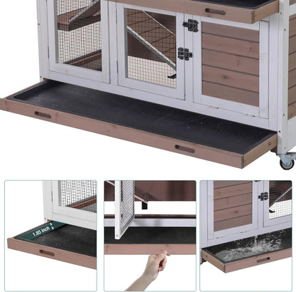 Rabbit Playpen，Small Animal Cage with Waterproof Mat, 48" L*48" W*24" H Metal Hedgehog with Door, C&C Cage for Guinea Pigs, Bunny, Hedgehogs, Chinchillas(Playpen Only)