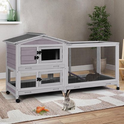 Rabbit Playpen，Small Animal Cage with Waterproof Mat, 48" L*48" W*24" H Metal Hedgehog with Door, C&C Cage for Guinea Pigs, Bunny, Hedgehogs, Chinchillas(Playpen Only)