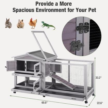 Rabbit Playpen，Small Animal Cage with Waterproof Mat, 48" L*48" W*24" H Metal Hedgehog with Door, C&C Cage for Guinea Pigs, Bunny, Hedgehogs, Chinchillas(Playpen Only)
