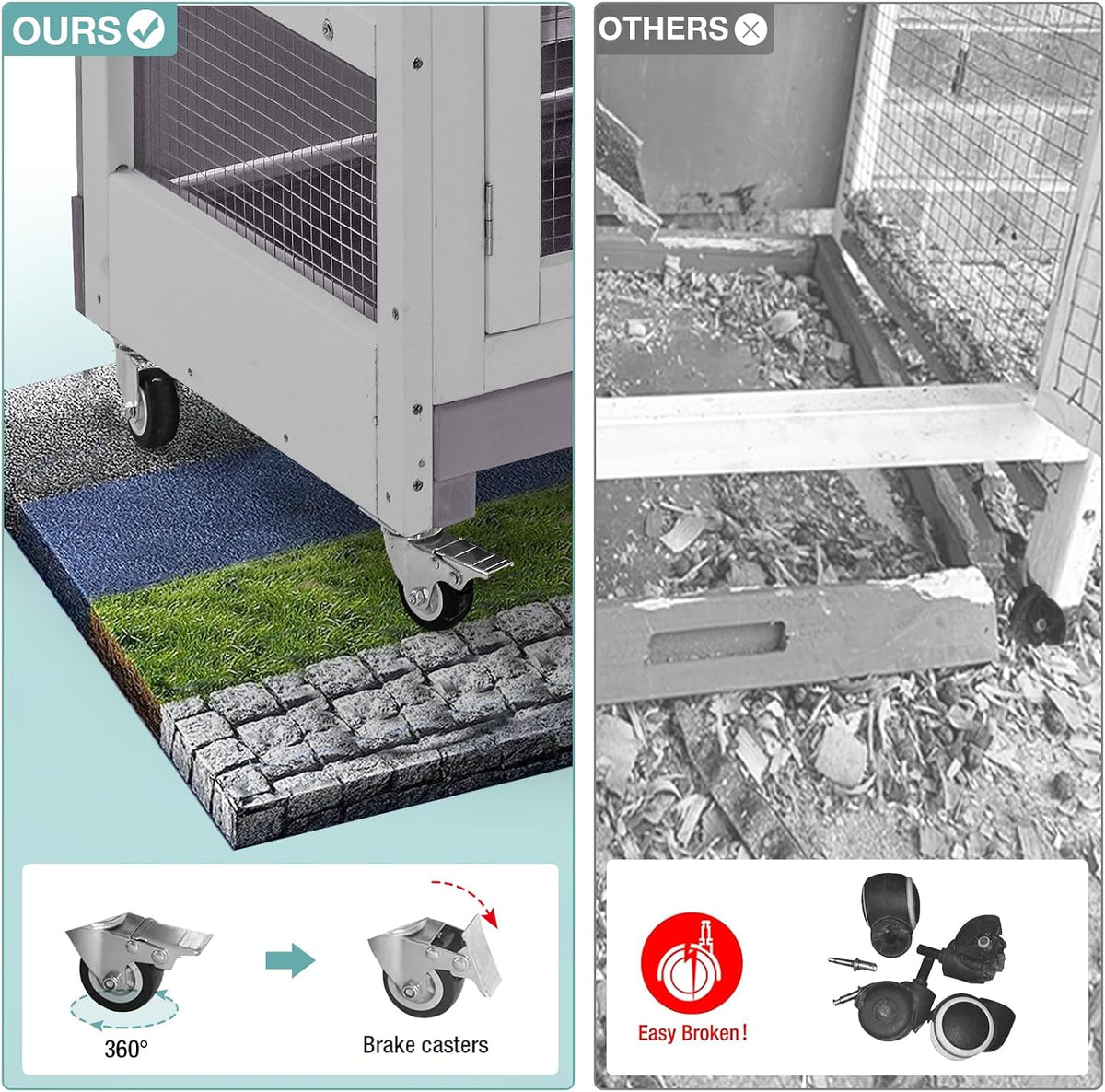Rabbit Playpen，Small Animal Cage with Waterproof Mat, 48" L*48" W*24" H Metal Hedgehog with Door, C&C Cage for Guinea Pigs, Bunny, Hedgehogs, Chinchillas(Playpen Only)