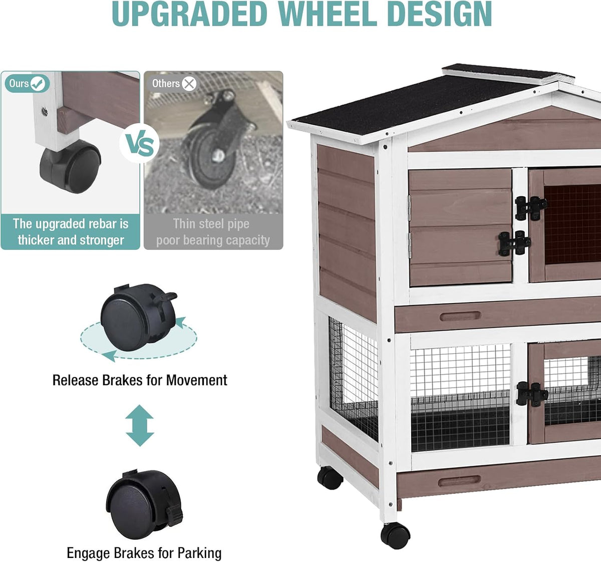 Rabbit Playpen，Small Animal Cage with Waterproof Mat, 48" L*48" W*24" H Metal Hedgehog with Door, C&C Cage for Guinea Pigs, Bunny, Hedgehogs, Chinchillas(Playpen Only)