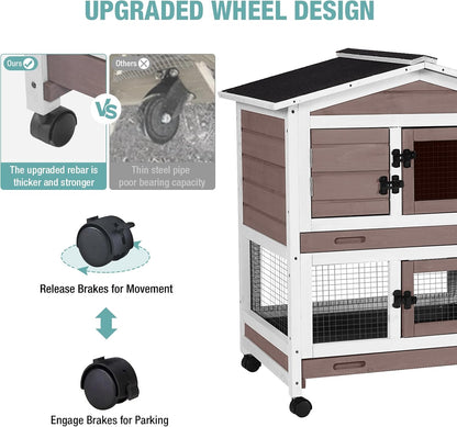 Rabbit Playpen，Small Animal Cage with Waterproof Mat, 48" L*48" W*24" H Metal Hedgehog with Door, C&C Cage for Guinea Pigs, Bunny, Hedgehogs, Chinchillas(Playpen Only)