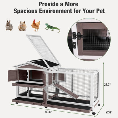 Rabbit Playpen，Small Animal Cage with Waterproof Mat, 48" L*48" W*24" H Metal Hedgehog with Door, C&C Cage for Guinea Pigs, Bunny, Hedgehogs, Chinchillas(Playpen Only)