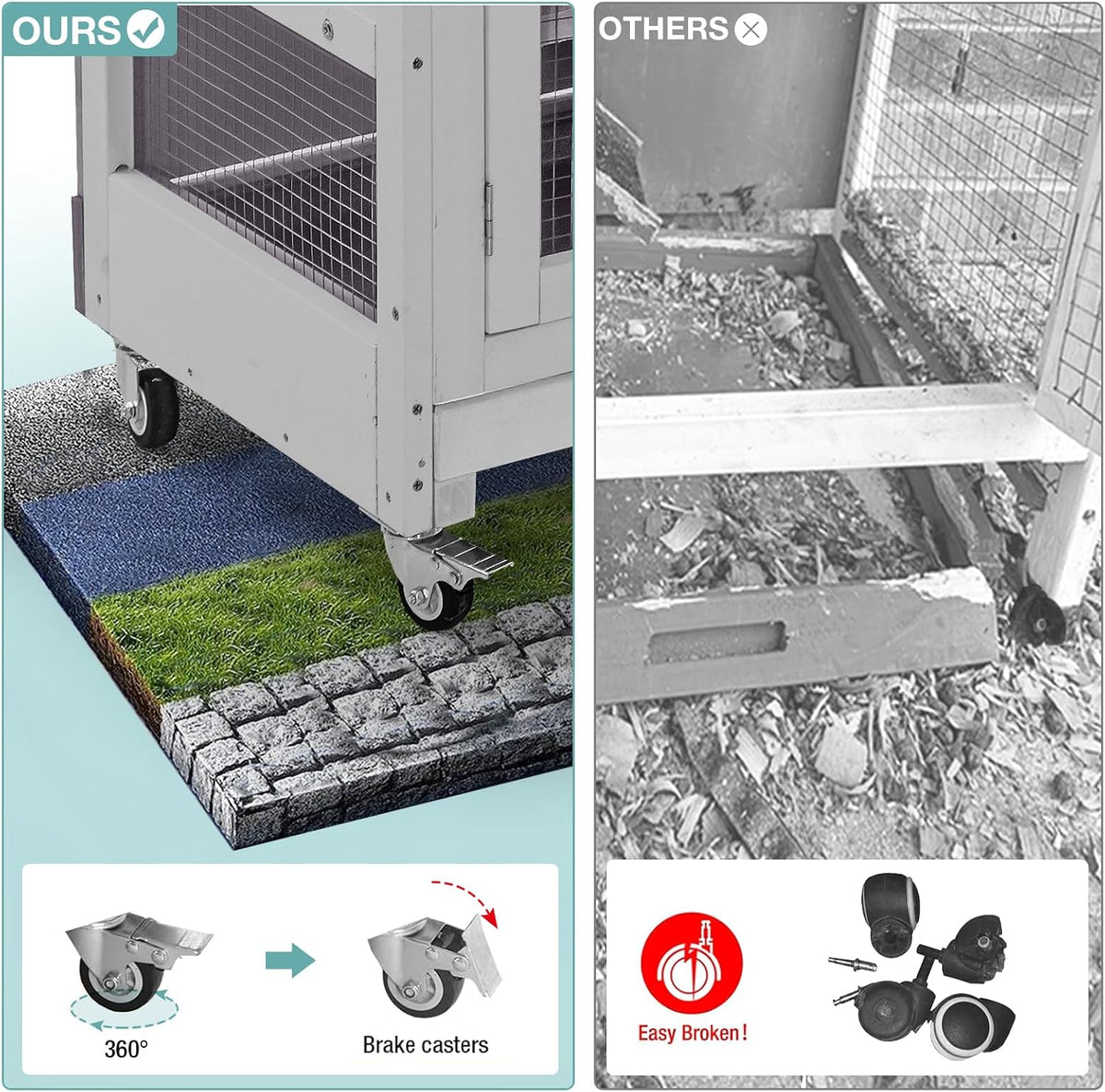 Rabbit Playpen，Small Animal Cage with Waterproof Mat, 48" L*48" W*24" H Metal Hedgehog with Door, C&C Cage for Guinea Pigs, Bunny, Hedgehogs, Chinchillas(Playpen Only)