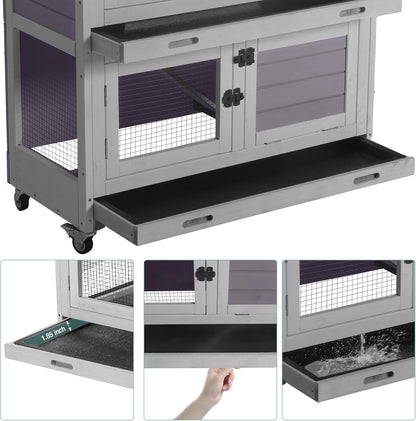 Rabbit Playpen，Small Animal Cage with Waterproof Mat, 48" L*48" W*24" H Metal Hedgehog with Door, C&C Cage for Guinea Pigs, Bunny, Hedgehogs, Chinchillas(Playpen Only)
