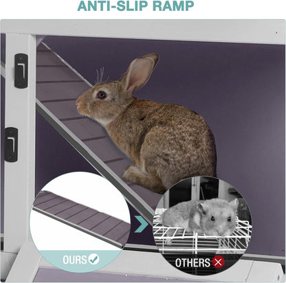 Rabbit Playpen，Small Animal Cage with Waterproof Mat, 48" L*48" W*24" H Metal Hedgehog with Door, C&C Cage for Guinea Pigs, Bunny, Hedgehogs, Chinchillas(Playpen Only)