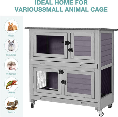 Rabbit Playpen，Small Animal Cage with Waterproof Mat, 48" L*48" W*24" H Metal Hedgehog with Door, C&C Cage for Guinea Pigs, Bunny, Hedgehogs, Chinchillas(Playpen Only)