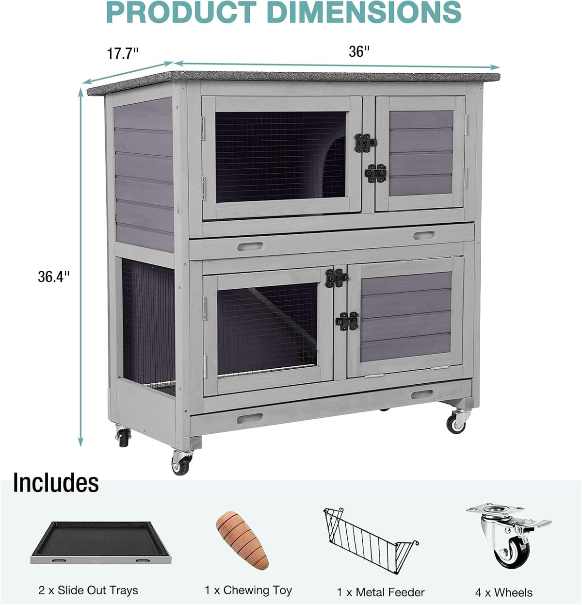 Rabbit Playpen，Small Animal Cage with Waterproof Mat, 48" L*48" W*24" H Metal Hedgehog with Door, C&C Cage for Guinea Pigs, Bunny, Hedgehogs, Chinchillas(Playpen Only)