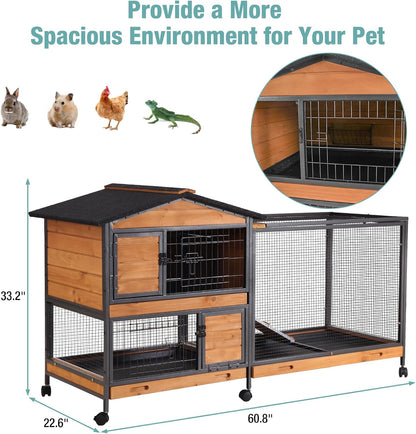 Rabbit Playpen，Small Animal Cage with Waterproof Mat, 48" L*48" W*24" H Metal Hedgehog with Door, C&C Cage for Guinea Pigs, Bunny, Hedgehogs, Chinchillas(Playpen Only)