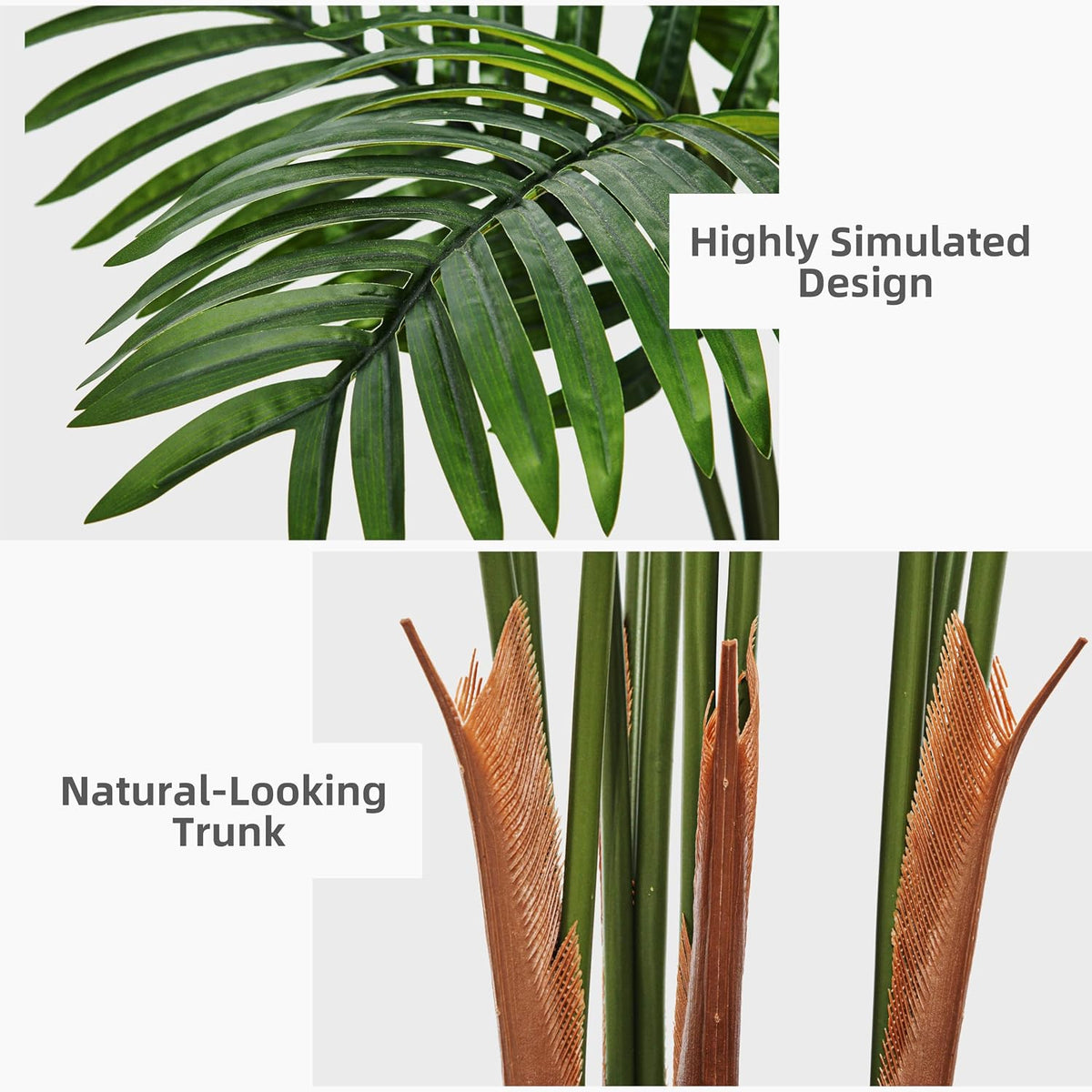 Artificial Plant 5FT Fake Palm Tree with White Tall Planter