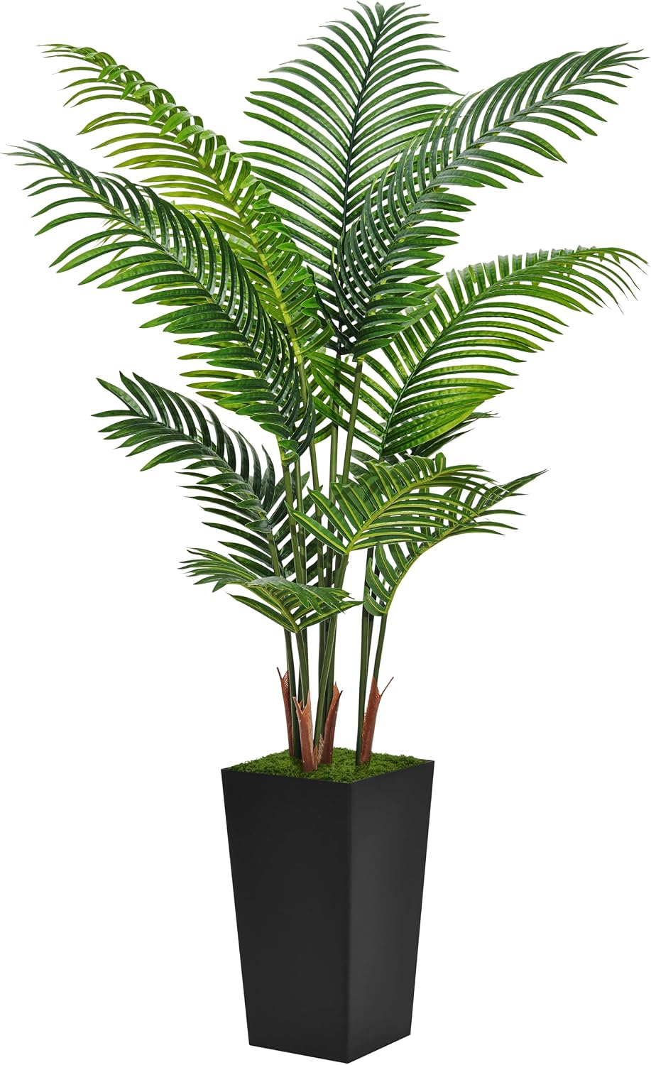 Artificial Plant 5FT Fake Palm Tree with White Tall Planter