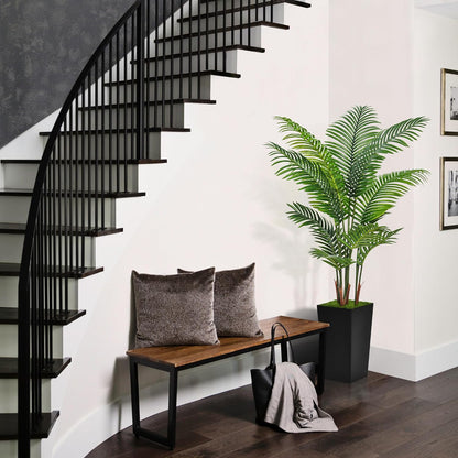 Artificial Plant 5FT Fake Palm Tree with White Tall Planter