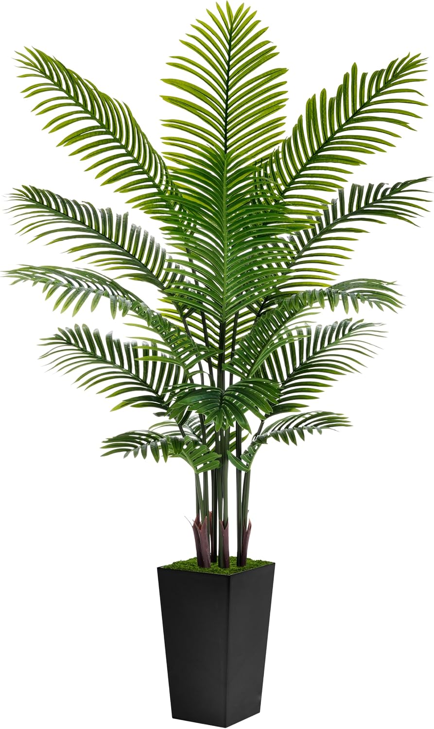 Artificial Plant 5FT Fake Palm Tree with White Tall Planter