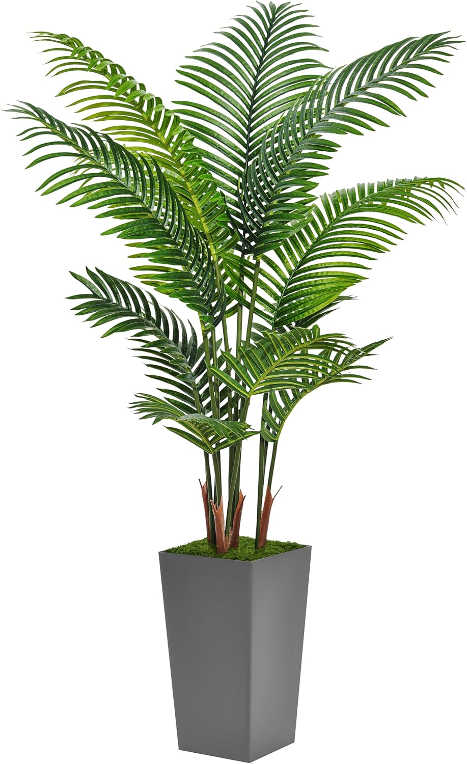 Artificial Plant 5FT Fake Palm Tree with White Tall Planter