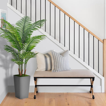 Artificial Plant 5FT Fake Palm Tree with White Tall Planter