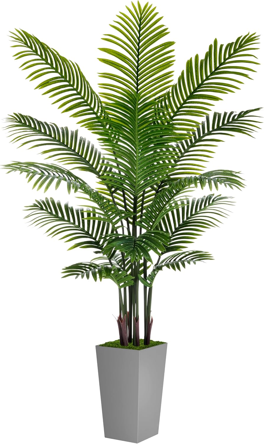 Artificial Plant 5FT Fake Palm Tree with White Tall Planter