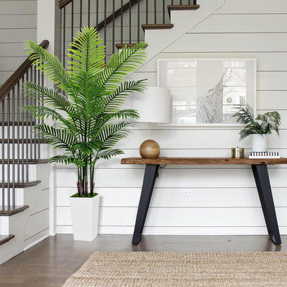 Artificial Plant 5FT Fake Palm Tree with White Tall Planter