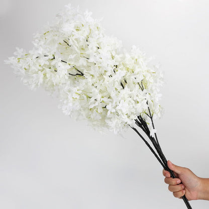 4PCS 25.6inch Lilac Artificial Flowers Purple Fake Delphinium Long Stem Silk Real Touch Flower Faux Lilac Floral Arrangement for Tall Vase Table Centerpieces Wedding Garden Home Decoration（Purple）