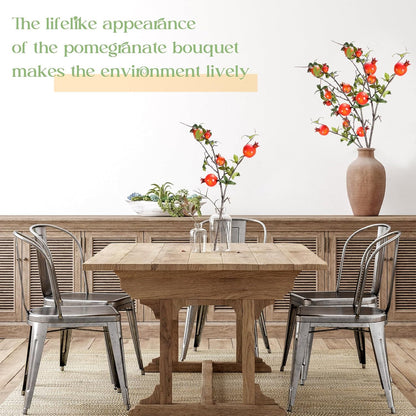 Thiccywoov 10 Pcs 21.65'' Artificial Pomegranate Branches Tall Faux Pomegranate Flower Stem Fake Berries Branches for Wedding Home Vase Party Decorations(Red)