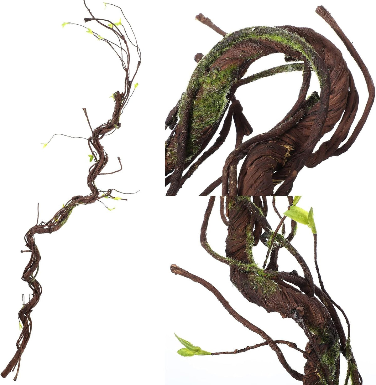 2 Pcs 63 inch Bendable Wall Hanging Tree Branches Artificial Tree Twigs Fake Plants Trunk Garland with Green Leaves for 3D Indoor Outdoor Wedding Garden Home Christmas Decor