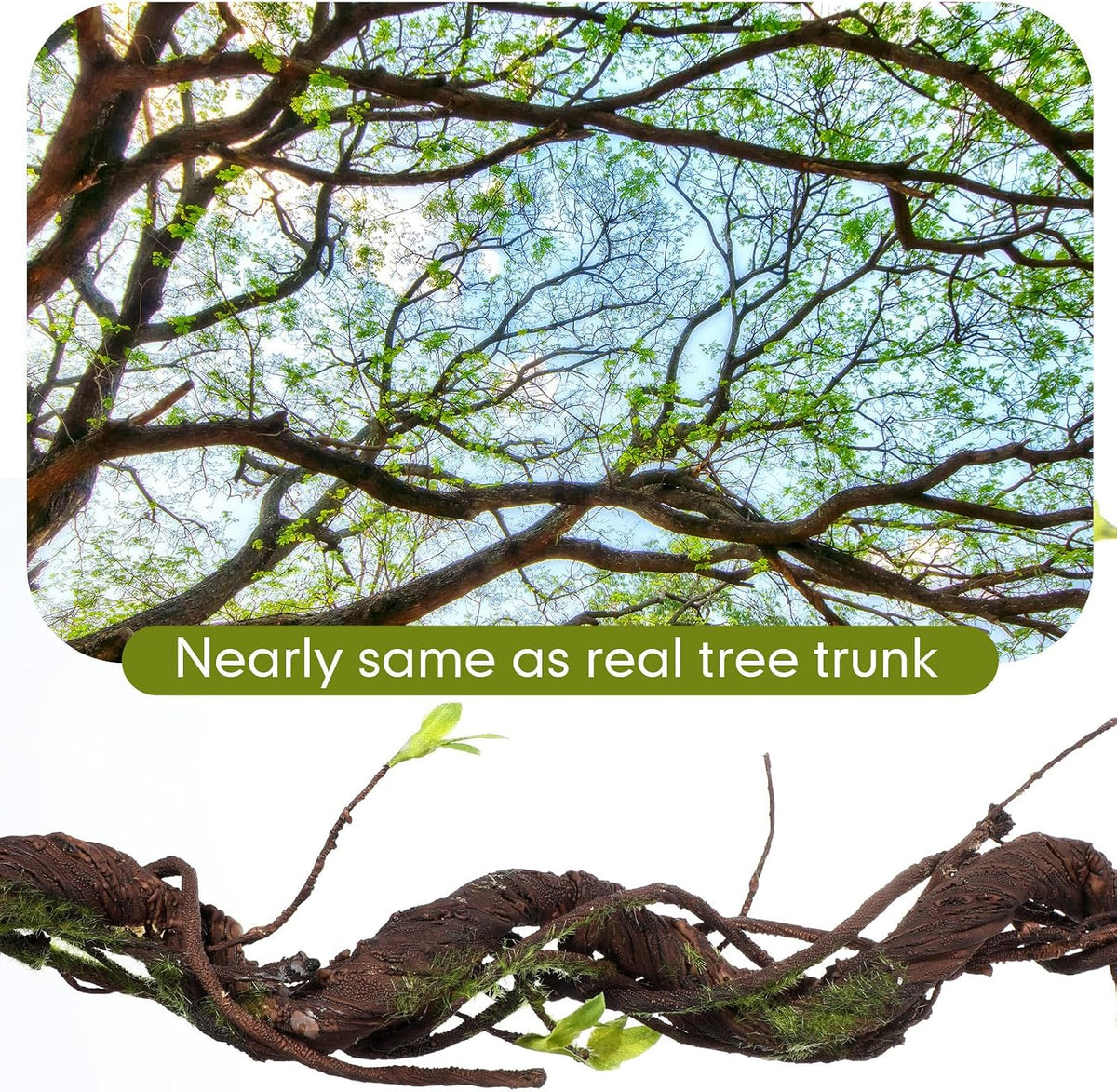 2 Pcs 63 inch Bendable Wall Hanging Tree Branches Artificial Tree Twigs Fake Plants Trunk Garland with Green Leaves for 3D Indoor Outdoor Wedding Garden Home Christmas Decor