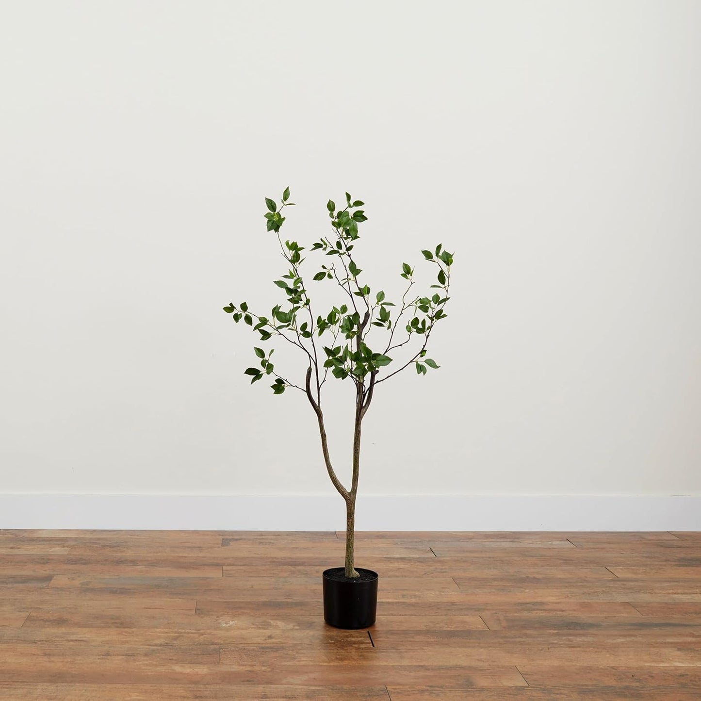 5 ft Minimalist Citrus Artificial Tree with Nursery Pot | Bendable Branches, Lifelike Foliage, Realistic Multi-Tonal Trunk, Stable Nursery Planter, Ideal for Compact Spaces