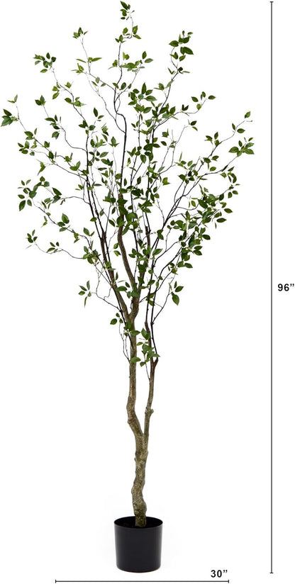 5 ft Minimalist Citrus Artificial Tree with Nursery Pot | Bendable Branches, Lifelike Foliage, Realistic Multi-Tonal Trunk, Stable Nursery Planter, Ideal for Compact Spaces