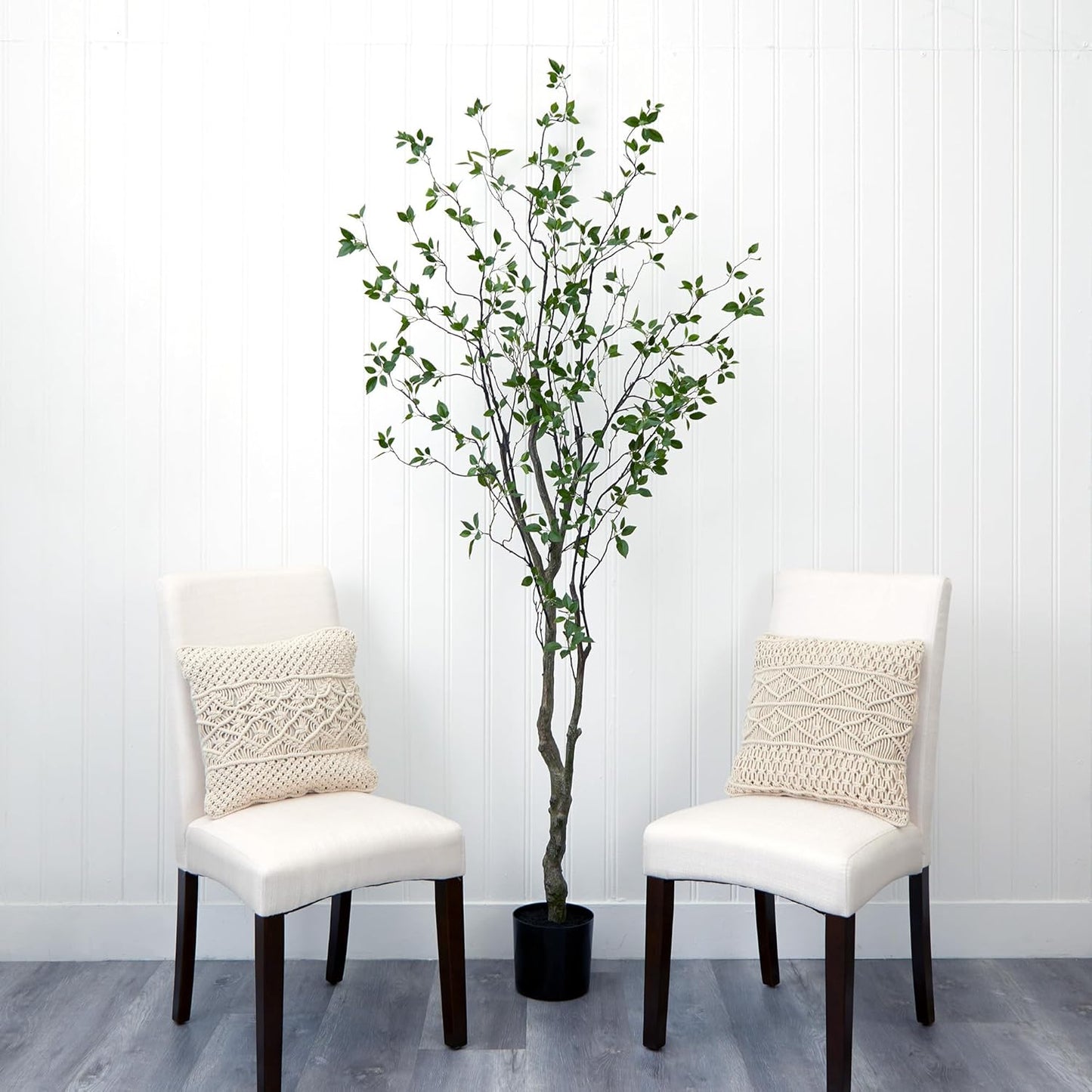 5 ft Minimalist Citrus Artificial Tree with Nursery Pot | Bendable Branches, Lifelike Foliage, Realistic Multi-Tonal Trunk, Stable Nursery Planter, Ideal for Compact Spaces