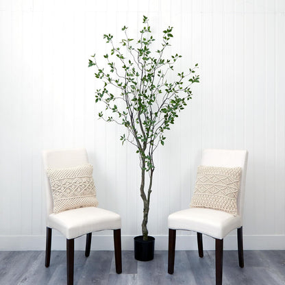 5 ft Minimalist Citrus Artificial Tree with Nursery Pot | Bendable Branches, Lifelike Foliage, Realistic Multi-Tonal Trunk, Stable Nursery Planter, Ideal for Compact Spaces