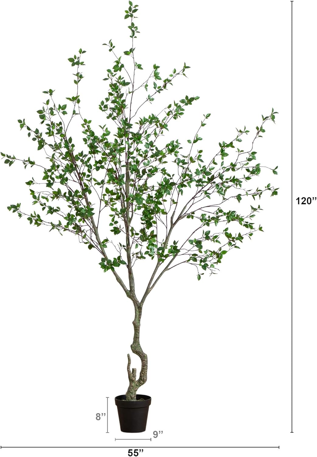 5 ft Minimalist Citrus Artificial Tree with Nursery Pot | Bendable Branches, Lifelike Foliage, Realistic Multi-Tonal Trunk, Stable Nursery Planter, Ideal for Compact Spaces