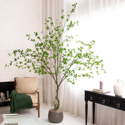 5 ft Minimalist Citrus Artificial Tree with Nursery Pot | Bendable Branches, Lifelike Foliage, Realistic Multi-Tonal Trunk, Stable Nursery Planter, Ideal for Compact Spaces