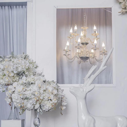 5 Pcs Artificial Phalaenopsis Flowers and 4 Bundles Leaves,Artificial Orchid Flowers with 4 Bundles Leaves Stem Plants for Home Wedding Decoration