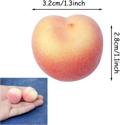 20PCS Mini Lifelike Artificial Peach Realistic Fake Fruit Peach Simulation Fruit Model Props for Home, Garden, Display Cabinet, Photography, Christmas, Harvest Festival Decoration